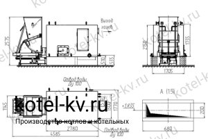 Чертеж котла КВм-0.8 с ТШПМ